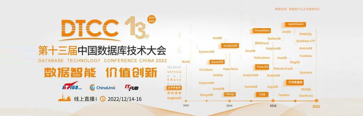 DTCC 2022中国数据库技术大会即将召开,120+精选案例抢先看