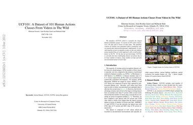 UCF101: A Dataset of 101 Human Actions Classes From Videos in The Wild