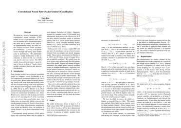 Convolutional Neural Networks for Sentence Classification