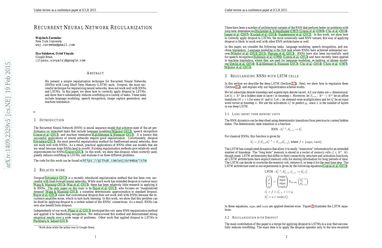 Recurrent Neural Network Regularization