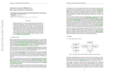 Learning Longer Memory in Recurrent Neural Networks