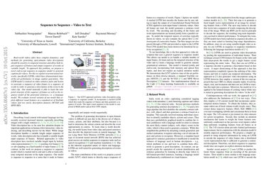 Sequence to Sequence -- Video to Text