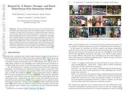 DeeperCut: A Deeper, Stronger, and Faster Multi-Person Pose Estimation Model