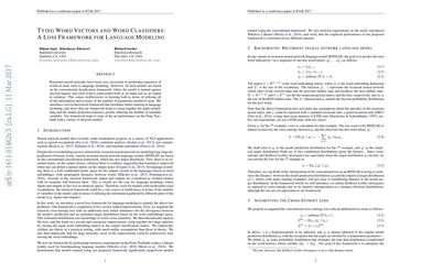 Tying Word Vectors and Word Classifiers: A Loss Framework for Language Modeling