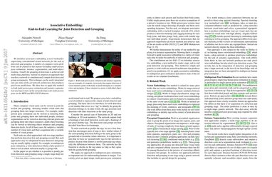 Associative Embedding: End-to-End Learning for Joint Detection and Grouping
