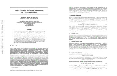 Active Learning for Speech Recognition: the Power of Gradients