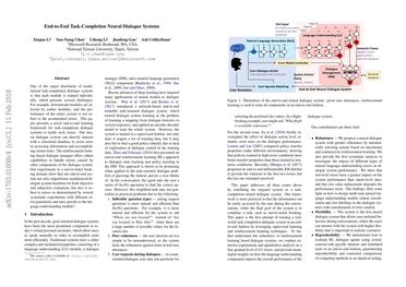 End-to-End Task-Completion Neural Dialogue Systems