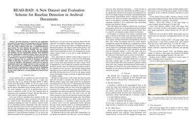READ-BAD: A New Dataset and Evaluation Scheme for Baseline Detection in Archival Documents