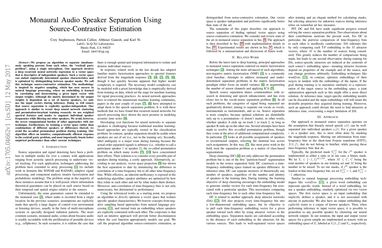 Monaural Audio Speaker Separation with Source Contrastive Estimation