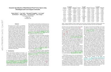 Semantic Specialisation of Distributional Word Vector Spaces using Monolingual and Cross-Lingual Constraints
