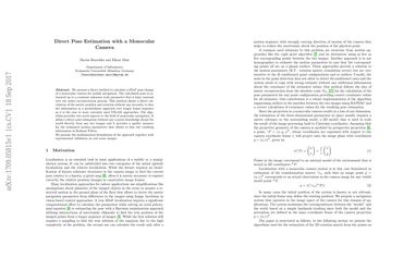 Direct Pose Estimation with a Monocular Camera