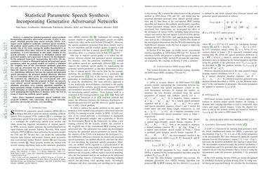 Statistical Parametric Speech Synthesis Incorporating Generative Adversarial Networks