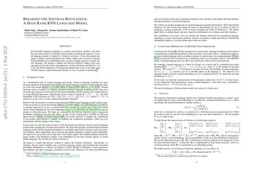 Breaking the Softmax Bottleneck: A High-Rank RNN Language Model