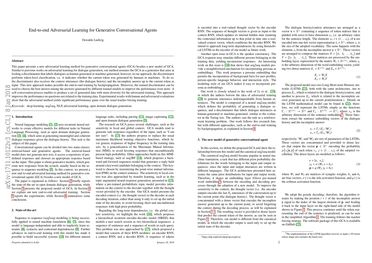 End-to-end Adversarial Learning for Generative Conversational Agents