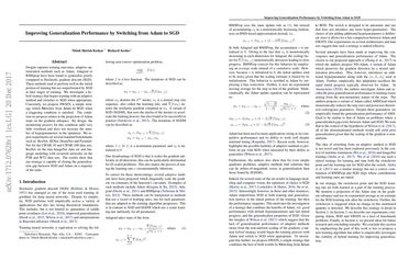 Improving Generalization Performance by Switching from Adam to SGD