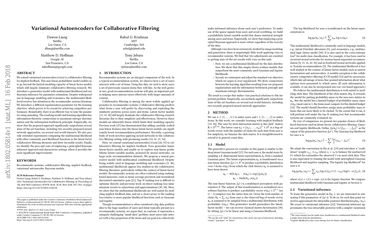 Variational Autoencoders for Collaborative Filtering