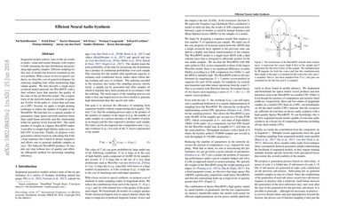 Efficient Neural Audio Synthesis