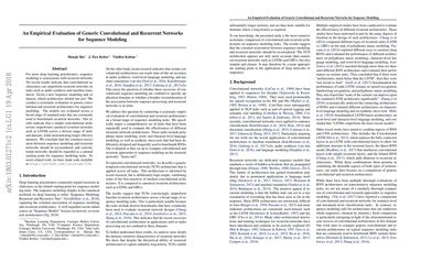 An Empirical Evaluation of Generic Convolutional and Recurrent Networks for Sequence Modeling