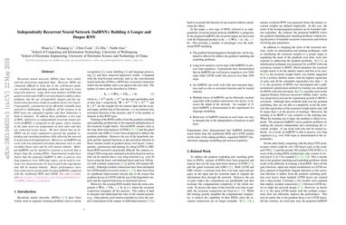 Independently Recurrent Neural Network (IndRNN): Building A Longer and Deeper RNN