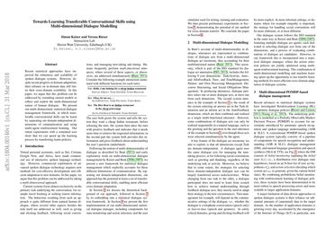 Towards Learning Transferable Conversational Skills using Multi-dimensional Dialogue Modelling