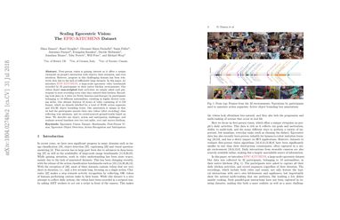 Scaling Egocentric Vision: The EPIC-KITCHENS Dataset