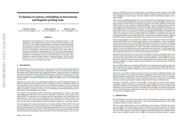 Evaluation of sentence embeddings in downstream and linguistic probing tasks