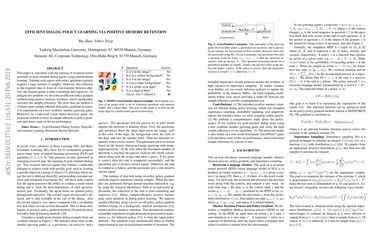 Efficient Dialog Policy Learning via Positive Memory Retention