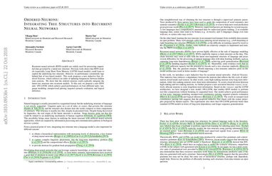 Ordered Neurons: Integrating Tree Structures into Recurrent Neural Networks
