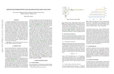 Efficient keyword spotting using dilated convolutions and gating