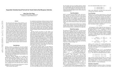 Sequential Attention-based Network for Noetic End-to-End Response Selection