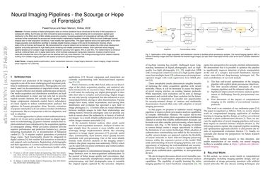 Neural Imaging Pipelines - the Scourge or Hope of Forensics?