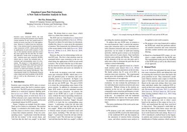 Emotion-Cause Pair Extraction: A New Task to Emotion Analysis in Texts