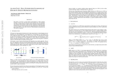 vq-wav2vec: Self-Supervised Learning of Discrete Speech Representations