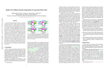 RandLA-Net: Efficient Semantic Segmentation of Large-Scale Point Clouds