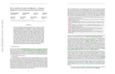 Plug and Play Language Models: A Simple Approach to Controlled Text Generation