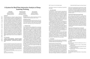 A System for Real-Time Interactive Analysis of Deep Learning Training