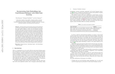 Incorporating Joint Embeddings into Goal-Oriented Dialogues with Multi-Task Learning