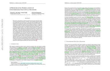 A Probabilistic Formulation of Unsupervised Text Style Transfer