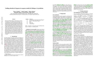 Guiding attention in Sequence-to-sequence models for Dialogue Act prediction