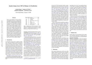 Speaker-change Aware CRF for Dialogue Act Classification