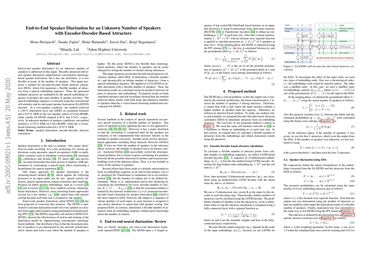 End-to-End Speaker Diarization for an Unknown Number of Speakers with Encoder-Decoder Based Attractors