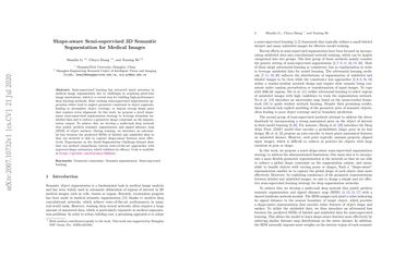 Shape-aware Semi-supervised 3D Semantic Segmentation for Medical Images