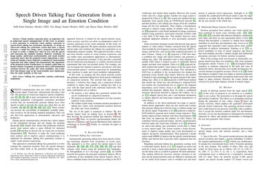 Speech Driven Talking Face Generation from a Single Image and an Emotion Condition