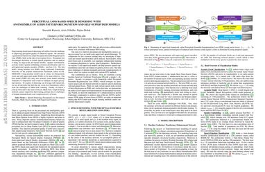 Perceptual Loss based Speech Denoising with an ensemble of Audio Pattern Recognition and Self-Supervised Models