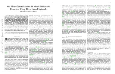 On Filter Generalization for Music Bandwidth Extension Using Deep Neural Networks
