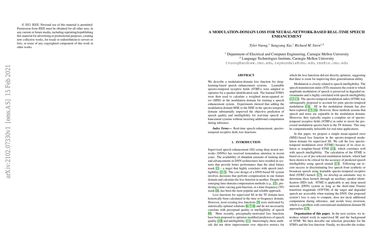 A Modulation-Domain Loss for Neural-Network-based Real-time Speech Enhancement