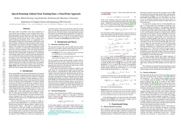 Speech Denoising Without Clean Training Data: A Noise2Noise Approach