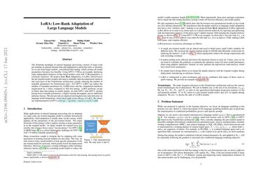 LoRA: Low-Rank Adaptation of Large Language Models