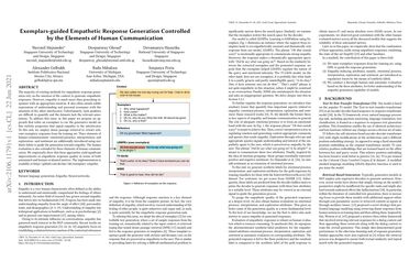 Exemplars-guided Empathetic Response Generation Controlled by the Elements of Human Communication