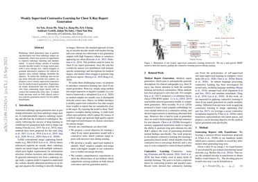 Weakly Supervised Contrastive Learning for Chest X-Ray Report Generation